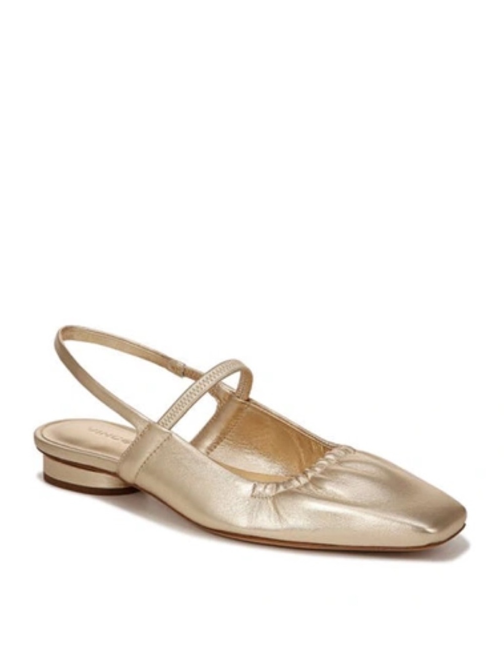 New Vince Venice Slingback Flat Champagne Gold Sz 8